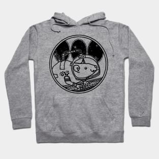 Space Rat in Spaceship Sci Fi Line Drawing Hoodie